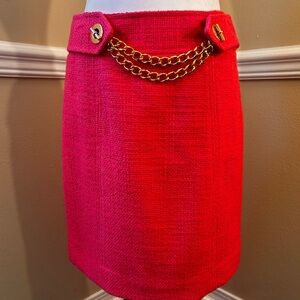Milly Pink Skirt with Gold Chain Accent